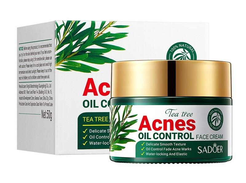 Crema Facial Control del Acné con Aceite de Árbol de Té 50ml SADOER – Purifica, Calma y Regula el Exceso de Grasa