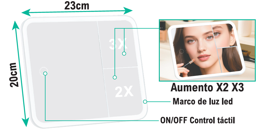 Espejo para maquillaje